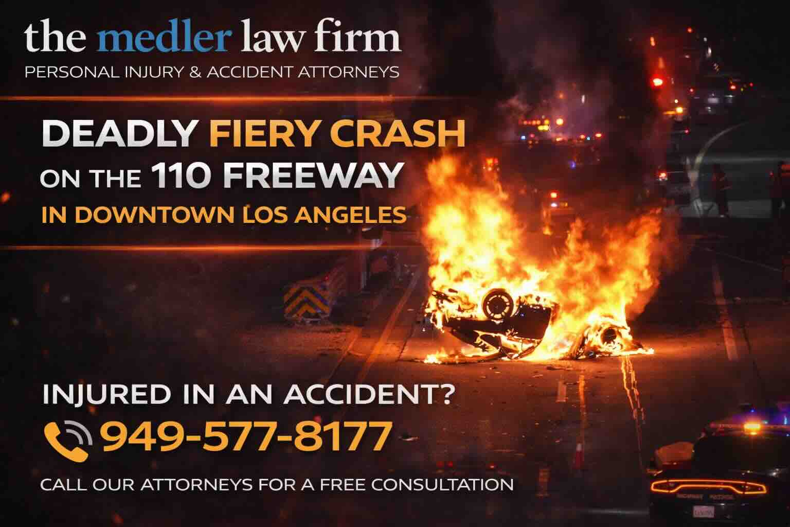Deadly Fiery Crash on the 110 Freeway in Downtown Los Angeles
