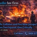 Traffic Collision and Fire Near Jurupa Valley Leaves Two Injured One Critically