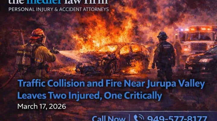 Traffic Collision and Fire Near Jurupa Valley Leaves Two Injured One Critically