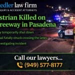 Pedestrian Killed on 210 Freeway in Pasadena