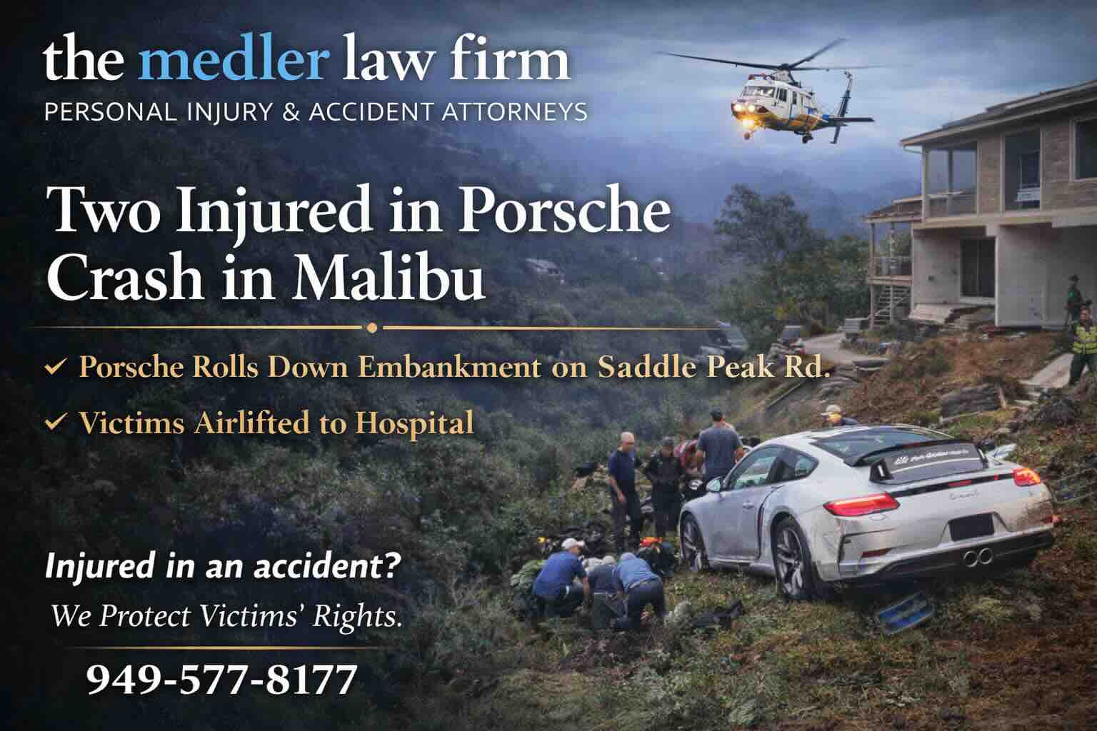 Two Injured in Porsche Crash in Malibu