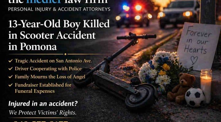 13-Year-Old Boy Killed in Scooter Accident in Pomona