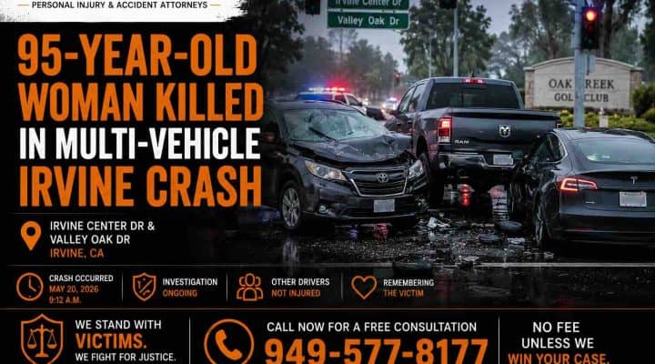 95-Year-Old Woman Killed in Multi-Vehicle Irvine Crash