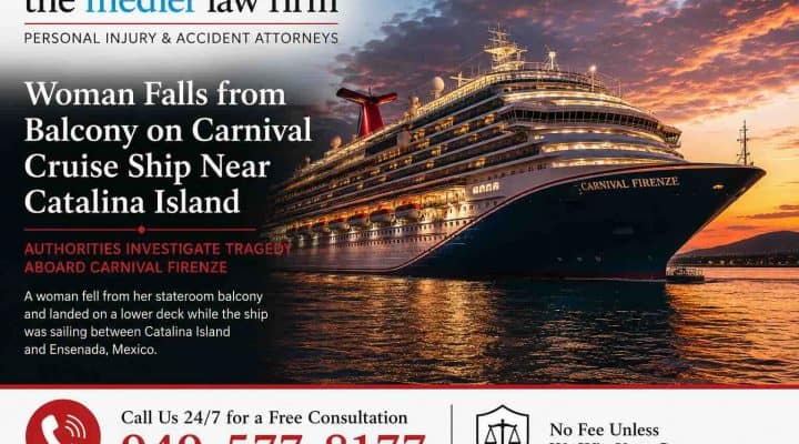 Woman Falls from Balcony on Carnival Cruise Ship Near Catalina Island