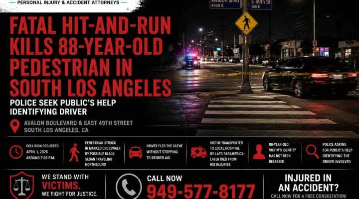 Fatal Hit-and-Run Kills 88-Year-Old Pedestrian in South Los Angeles