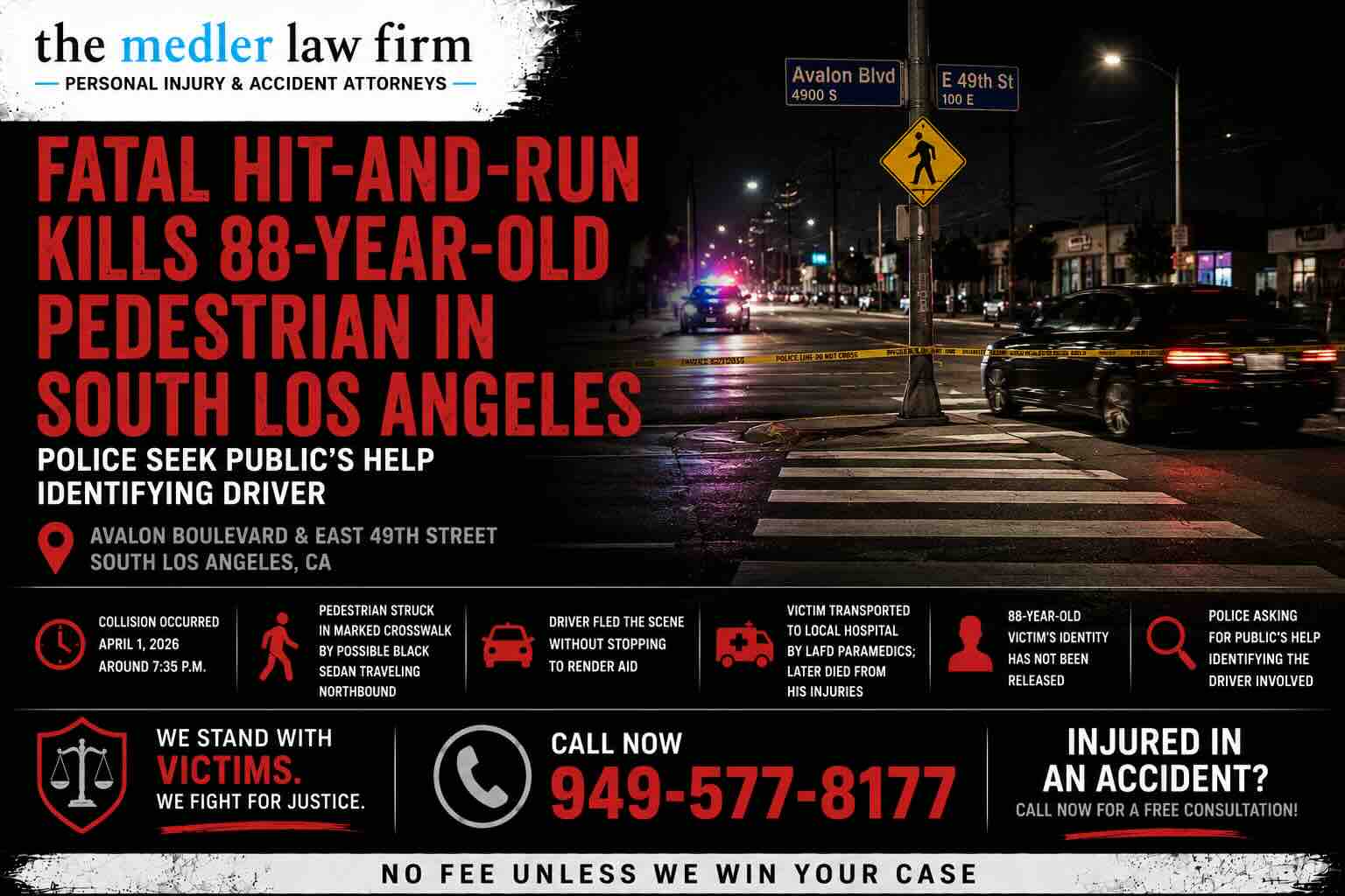Fatal Hit-and-Run Kills 88-Year-Old Pedestrian in South Los Angeles