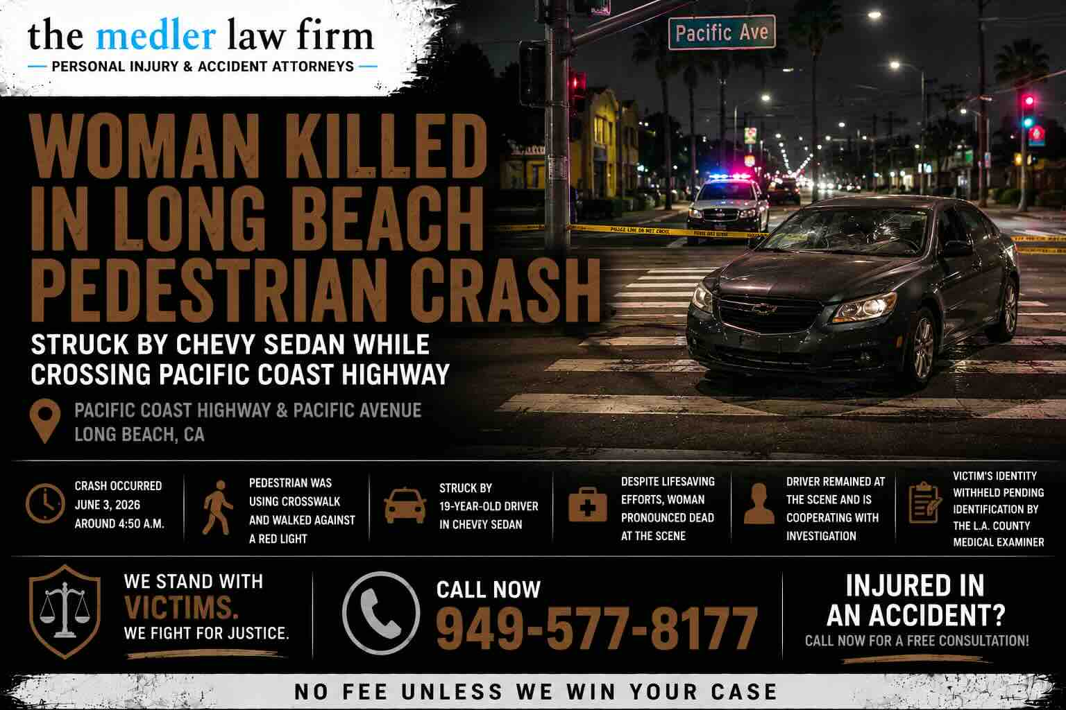 Woman Killed in Long Beach Pedestrian Crash