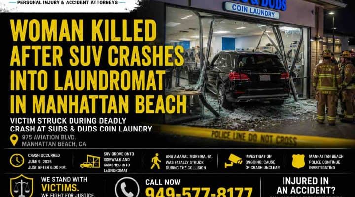 Woman Killed After SUV Crashes into Laundromat in Manhattan Beach