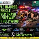 8 People Injured in 3-Vehicle Rollover Crash on 101 Freeway in East Hollywood