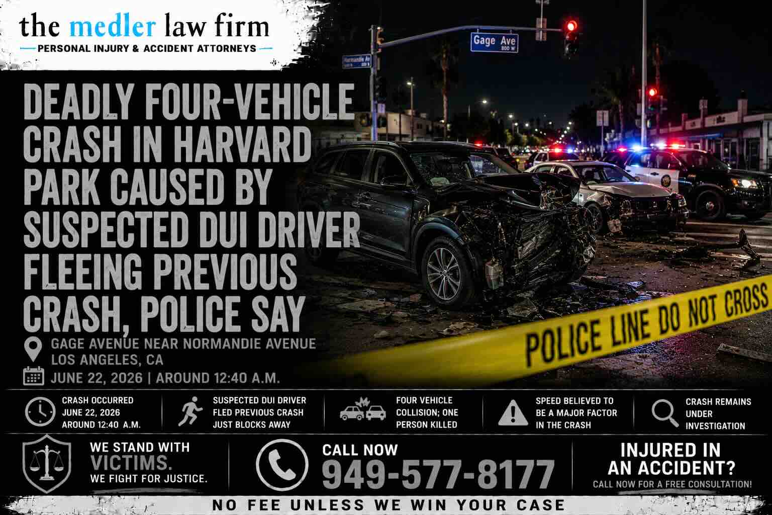 Deadly Four-Vehicle Crash in Harvard Park