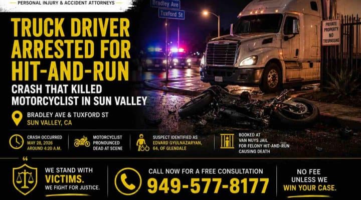 Truck Driver Arrested for Hit-and-Run Crash That Killed Motorist in Sun Valley