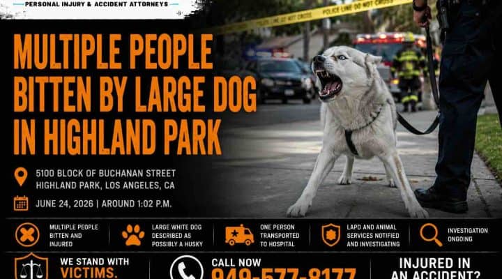 Multiple People Bitten by Large Dog in Highland Park