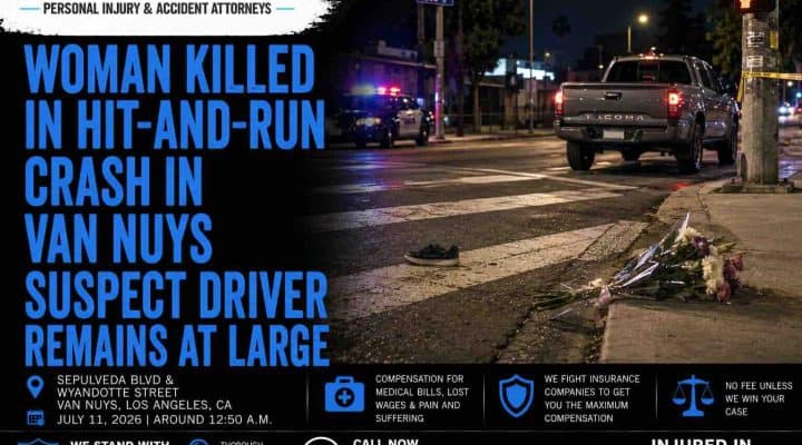 Woman Killed in Hit-and-Run Crash in Van Nuys Suspect Driver Remains at Large