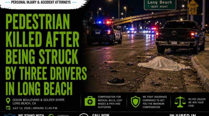 Pedestrian Killed After Being Struck by Three Drivers in Long Beach