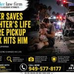 Father Saves Daughter's Life Before Pickup Truck Hits Him