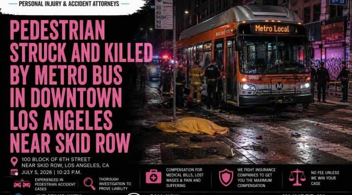Pedestrian Struck and Killed By Metro Bus in Downtown Los Angeles Near Skid Row