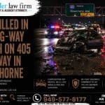 One Killed In Wrong Way Crash On 405 Freeway in Hawthorne