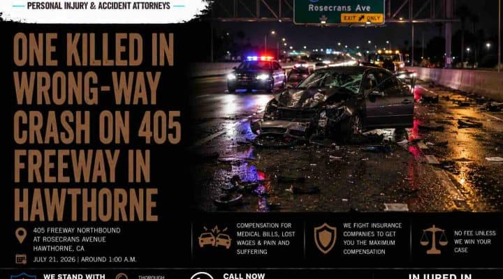 One Killed In Wrong Way Crash On 405 Freeway in Hawthorne