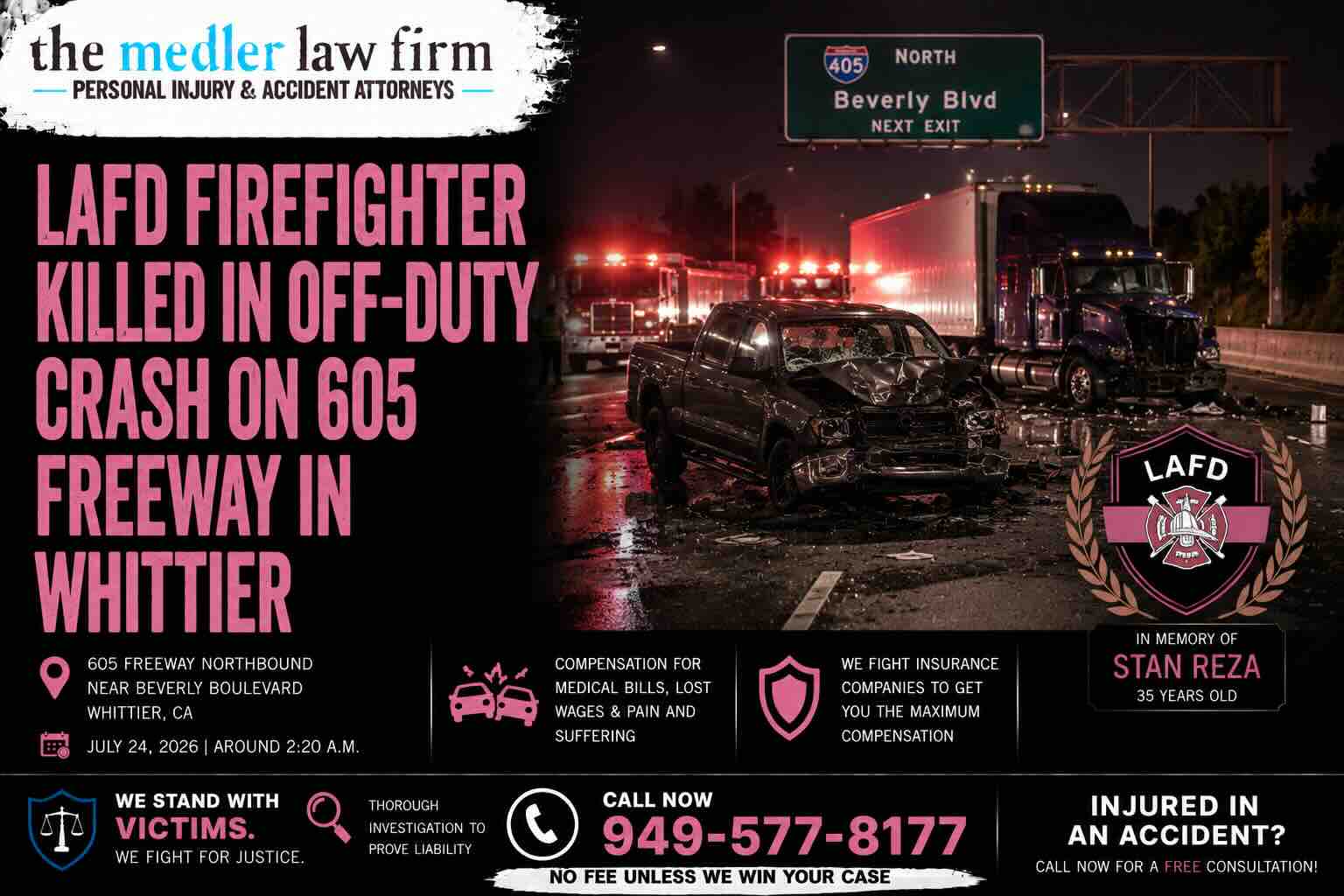 LAFD Firefighter in Off-Duty Crash on 605 Freeway in Whittier