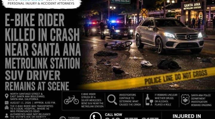 E-Bike Rider Killed in Crash Near Santa Ana Metrolink Station