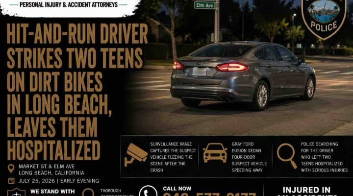 Hit-and-Run Driver Strikes Two Teens on Dirt Bikes in Long Beach
