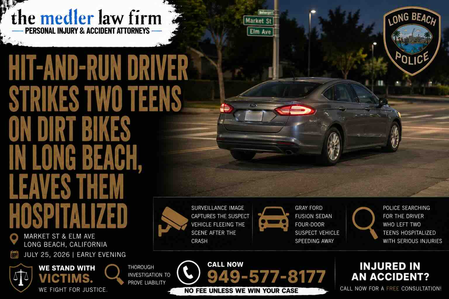 Hit-and-Run Driver Strikes Two Teens on Dirt Bikes in Long Beach