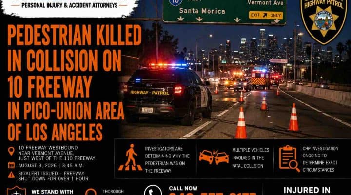 Pedestrian Killed in Collision On 10 Freeway in Pico-Union Area