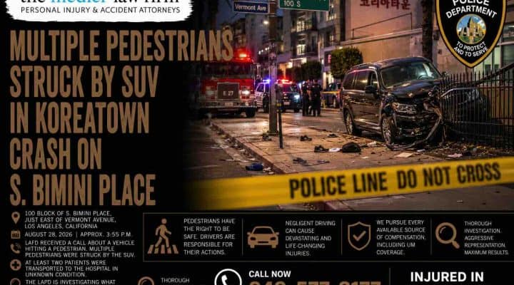 Multiple Pedestrians Struck by SUV in Koreatown Crash on S. Bimini Place