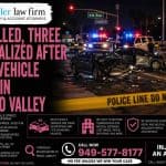 One Killed Three Hospitalized After Multi-Vehicle Crash in Moreno Valley