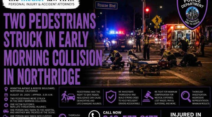 Two Pedestrians Struck in Early Morning Collision in Northridge