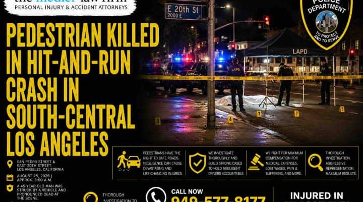 Pedestrian Killed in Hit-and-Run Crash in South-Central Los Angeles
