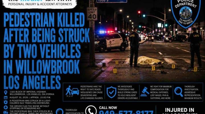 Pedestrian Killed After Being Struck by Two Vehicles in Willowbrook Los Angeles