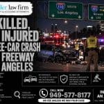 One Killed Four Injured in Three-Car Crash on 110 Freeway in Los Angeles