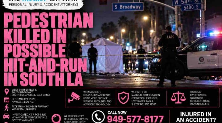 Pedestrian Killed in Possible Hit-and-Run in South LA