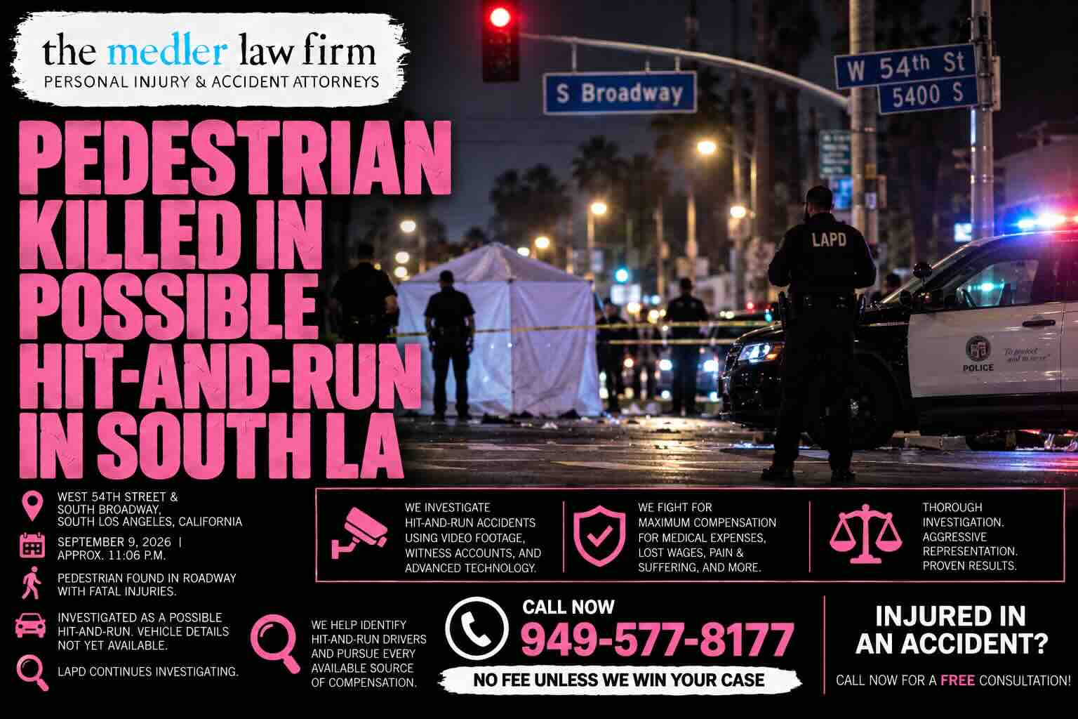 Pedestrian Killed in Possible Hit-and-Run in South LA