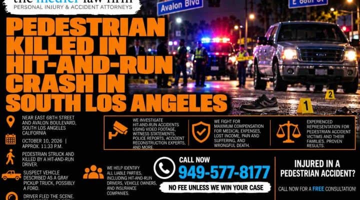 Pedestrian Killed in Hit-and-Run Crash in South Los Angeles