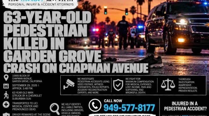 63-Year-Old Pedestrian Killed in Garden Grove Crash on Chapman Avenue
