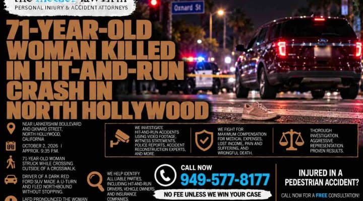 71-Year-Old Woman Killed in Hit-and-Run Crash in North Hollywood
